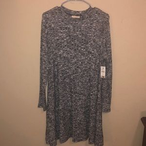 Gray Heather Sweater Swing Dress